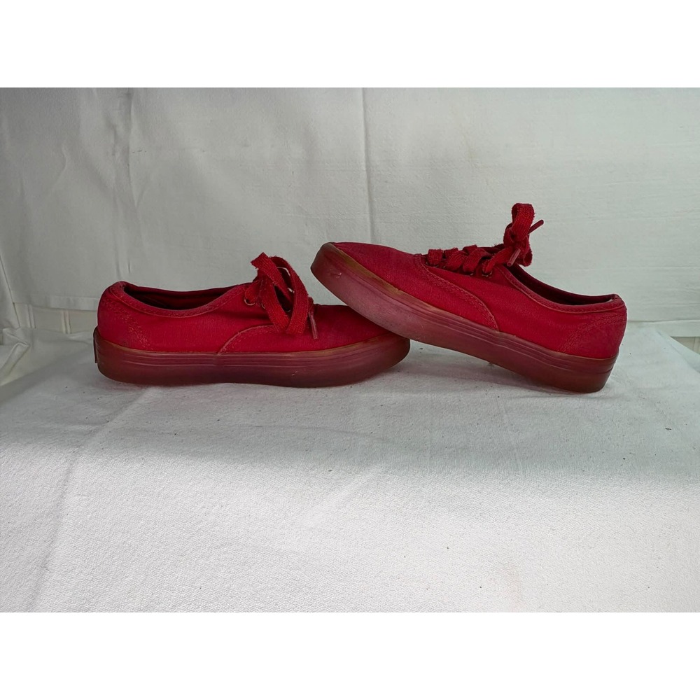Vans Authentic Red Monochromatic Canvas Low Top Skate Shoes Mens Womens - Picture 4 of 6